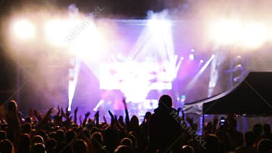 Audience Applauded at a Rock Concert