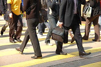 Pedestrians crossing street