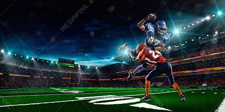 American football player in action