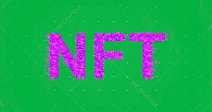 Animation of purple nft over transparent background
