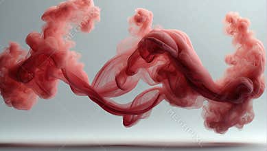 Rose Colored Ink Drifting Smoothly Through Water Against Neutral Background