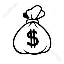 Dollar Money Icon with Bag. Vector.