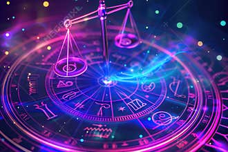 Abstract composition with concept of Libra zodiac sign symbol