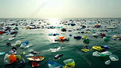 The presence of plastic waste in the ocean is a serious environmental problem.