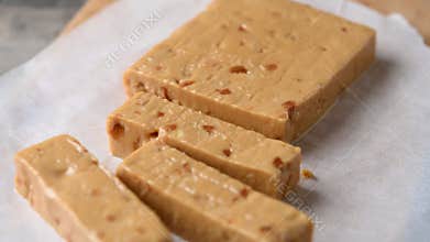 Christmas soft almond nougat bar