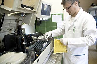 Laboratory man and machine