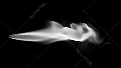Smoke Drifting Slowly Against a Black Background During the Day