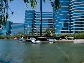 Oracle sponsored America Cup boat Redwood City