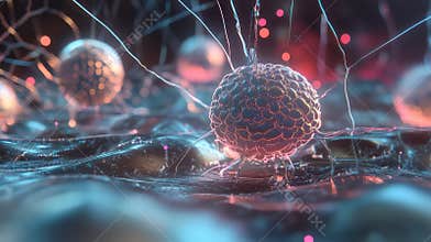 animation 3d render style of loading neural network