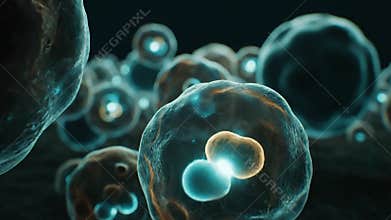 Abstract Cellular Landscape — Microscopic CGI with Translucent Forms 4K