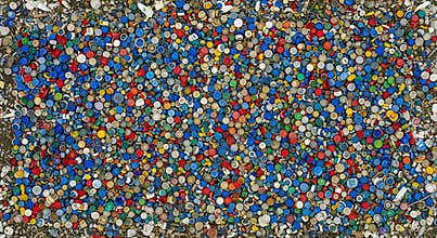 Plastic bottle caps pollution waste recycling environment ocean trash garbage landfill litter problem cleanup