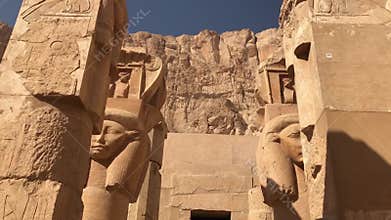 Hathor capital columns at the Mortuary Temple of Hatshepsut
