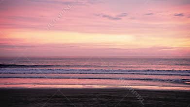 Summer Nature and Landscape of Sunset Sky At Sea Beach And Ocean Water of Bank