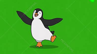 Penguin clipart cartoon happy character standing adorable fun pose