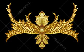 Ornament elements, vintage gold floral