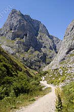 Footpath in the Picos de Europa mountains, Norther