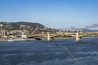 Margaret Bridge and Buda Hills in Budapest, Hungary