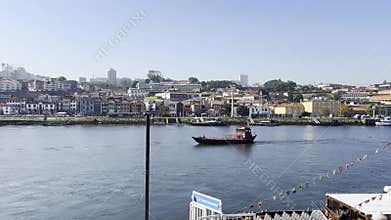 Porto Portugal May 25 2025 traditional boat sails along the