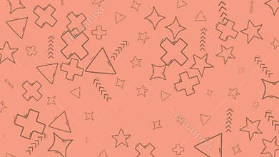 Geometric shapes on coral background suitable for modern design projects, web graphics, prints, and social media posts.
