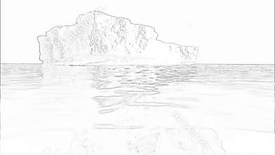 Massive Iceberg Underwater Split View.