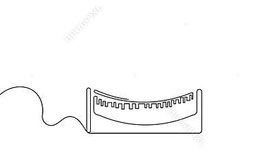Birthday cake icon one line art animation seamless loop
