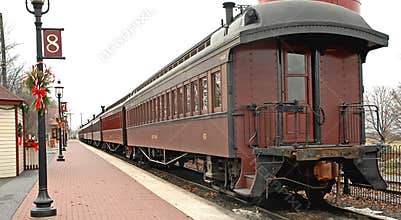 Old train cars at train station