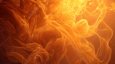Abstract Fiery Orange and Yellow Smoke Background