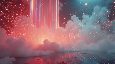 AI Vibrant light show explosions