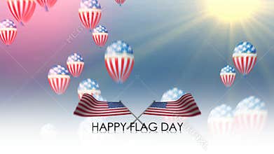 Happy Flag day, Flag of the United States waving