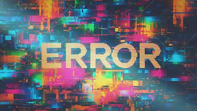 Digital glitch error message displaying on screen