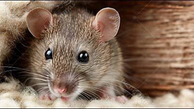 Mice Explore Their Cozy Space in a Wooden Habitat, Showing Their Natural Curiosity and Behavior During a Sunny Afternoon