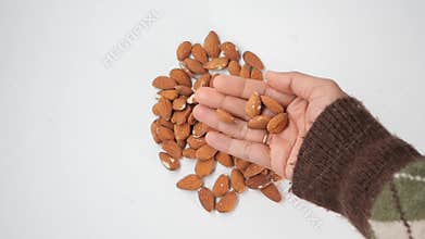 Tips for picking fresh almonds from a pile