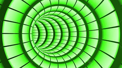 Grid 3D Volumetric Tunnel Color Lime Green Seamless Loop