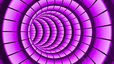 Grid 3D Volumetric VJ Tunnel Color Magenta Seamless Loop
