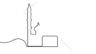 Islamic icon one line art animation minimal design