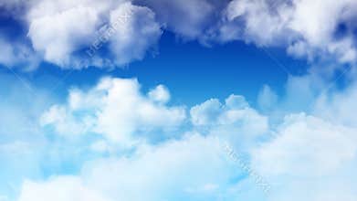 Flying through the blue sky