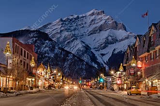 Banff Mountain Town Winter christmas