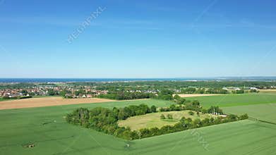 Aerial view of Batteries Hillman and Normandy fields