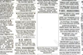 Blank Advertisement on Classified Ads