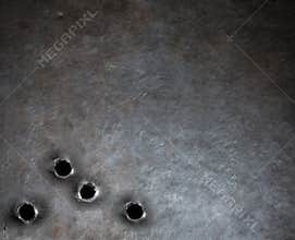 Armor metal background with bullet holes