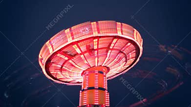 Carnival Swing Ride at Midway (Time-lapse)