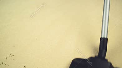 Vacuum Cleaner sweeping Brand New Carpet. Housework and home hygiene