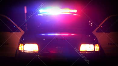 Police Car Lights Flashing