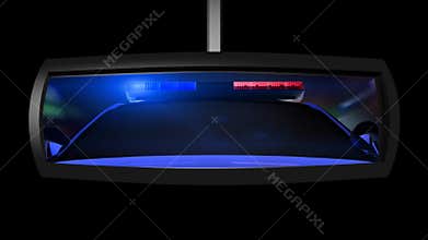 Police Car in the Rearview Mirror