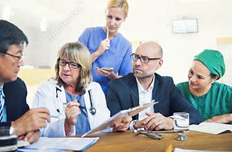 Healthcare Workers Having a Meeting