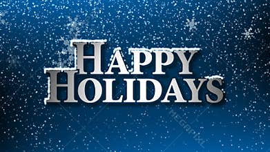 Happy Holidays with Snowflakes (Animation Loop)