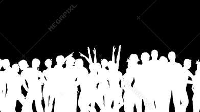 People Dancing Silhouette 3D Vector Animation