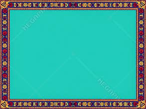 This background features a solid bright color in the center surrounded by a decorative border filled with various colorful