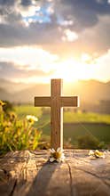 Advertising - testimonial photo of add a wooden cross to the image