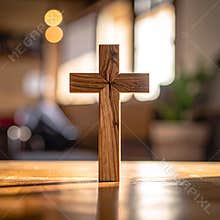 Advertising - testimonial photo of add a wooden cross to the image